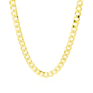 14k Yellow Gold Solid Curb Chain (5.70 mm)