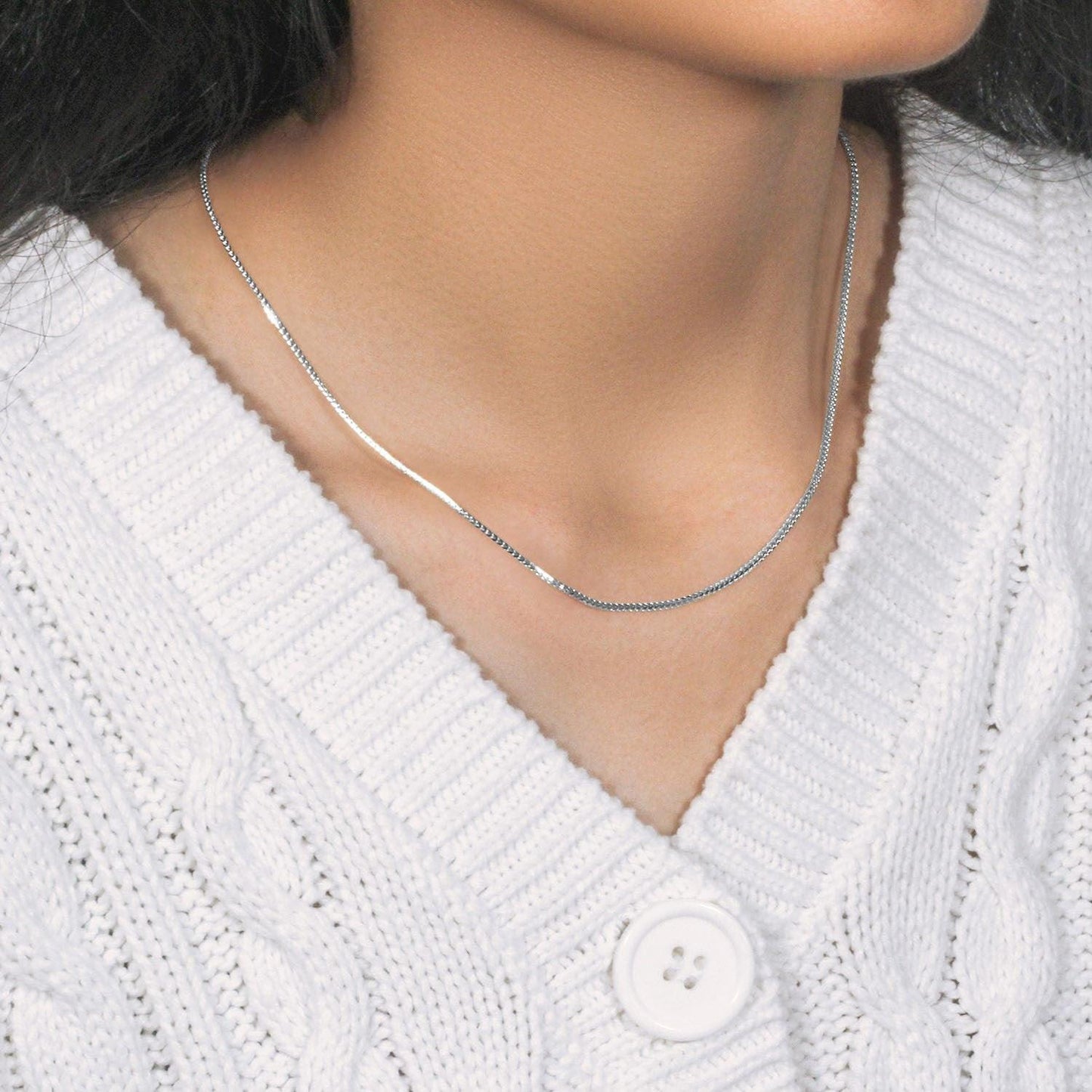 14k White Gold Franco Chain (1.20 mm)