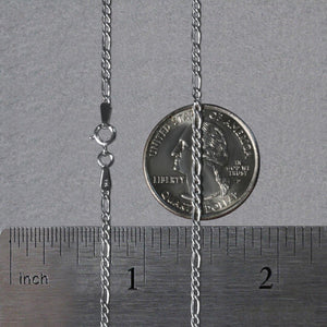 14k White Gold Solid Figaro Chain (1.90 mm)
