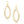 14k Two Tone Gold Textured Triple Oval Shape Drop Earrings