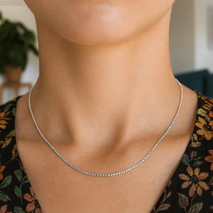 14k White Gold Classic Box Chain (0.60 mm)