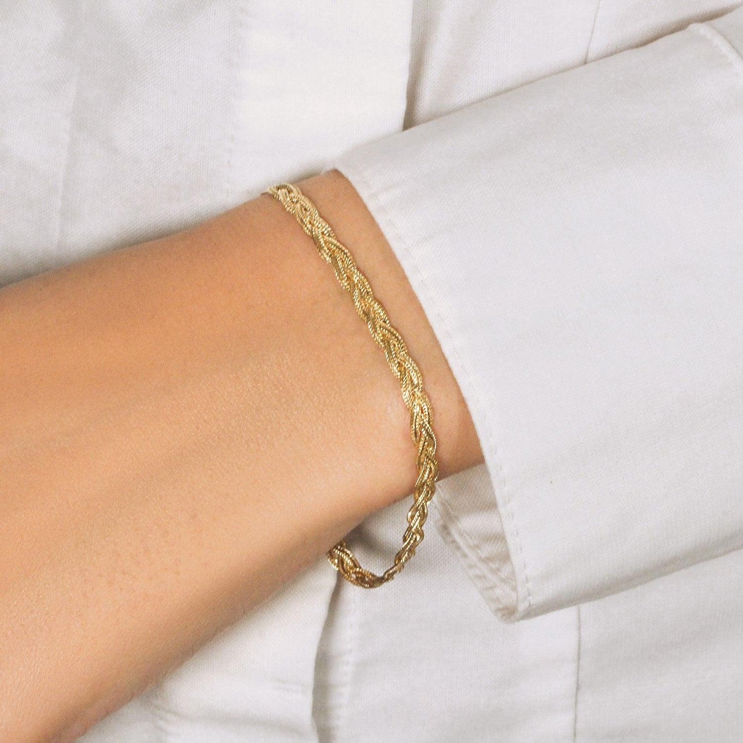 14k Yellow Gold Braided Bracelet  (3.50 mm)