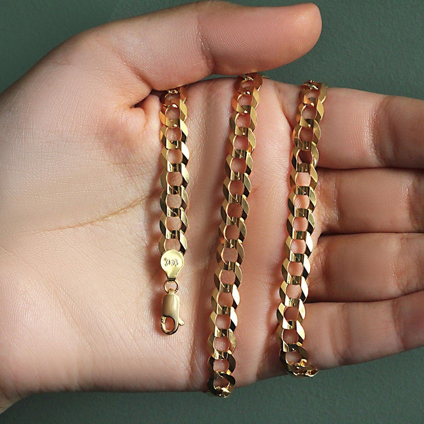 10k Yellow Gold Curb Chain (7.00 mm)