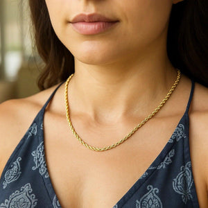 14k Yellow Gold Solid Diamond Cut Rope Chain (2.75 mm)