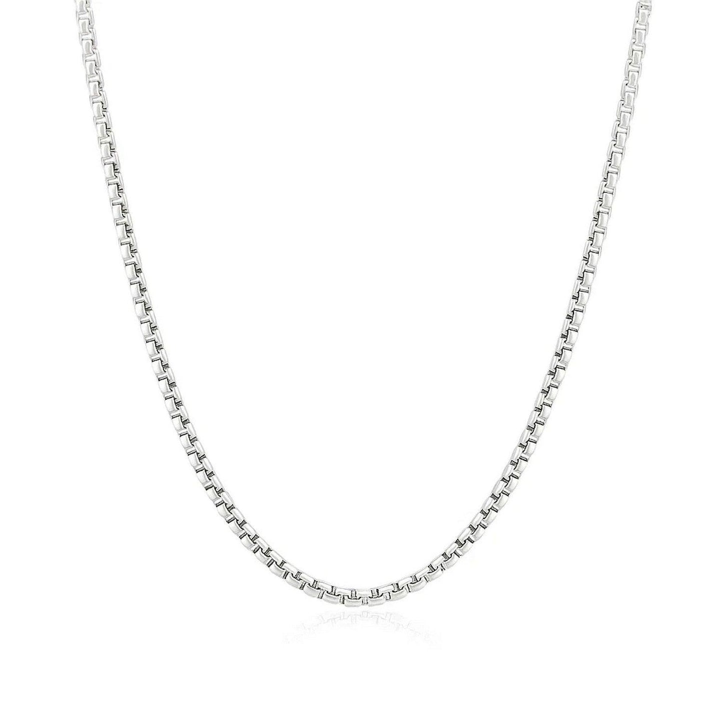 14k White Gold Round Box Chain (1.8 mm)