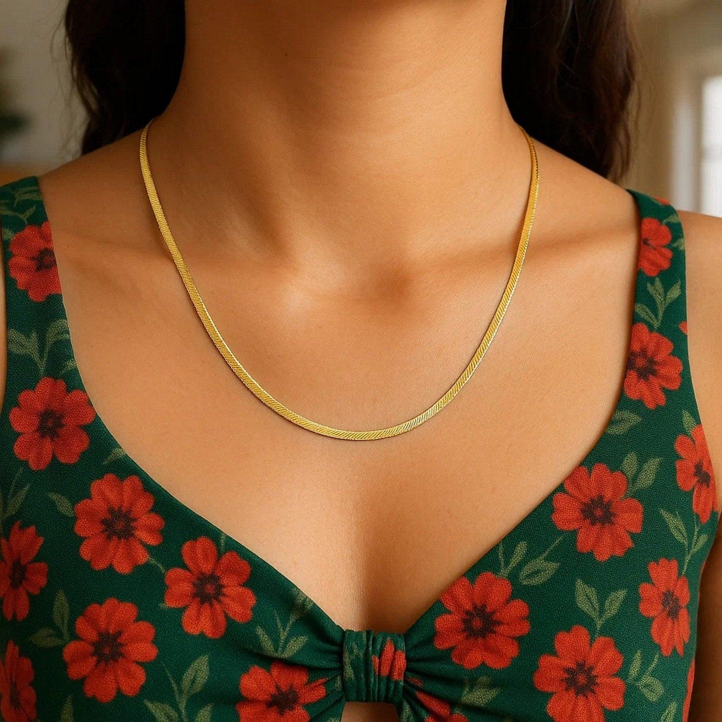 14k Yellow Gold Super Flex Herringbone Chain (2.80 mm)