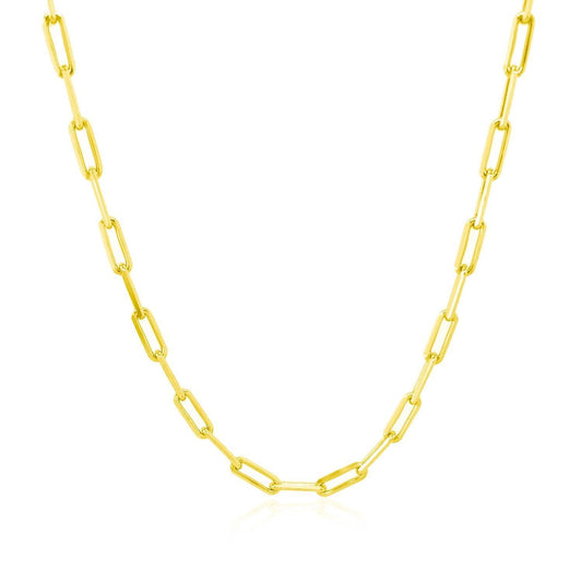 Sterling Silver Gold Plated Paperclip Chain (2.50 mm)