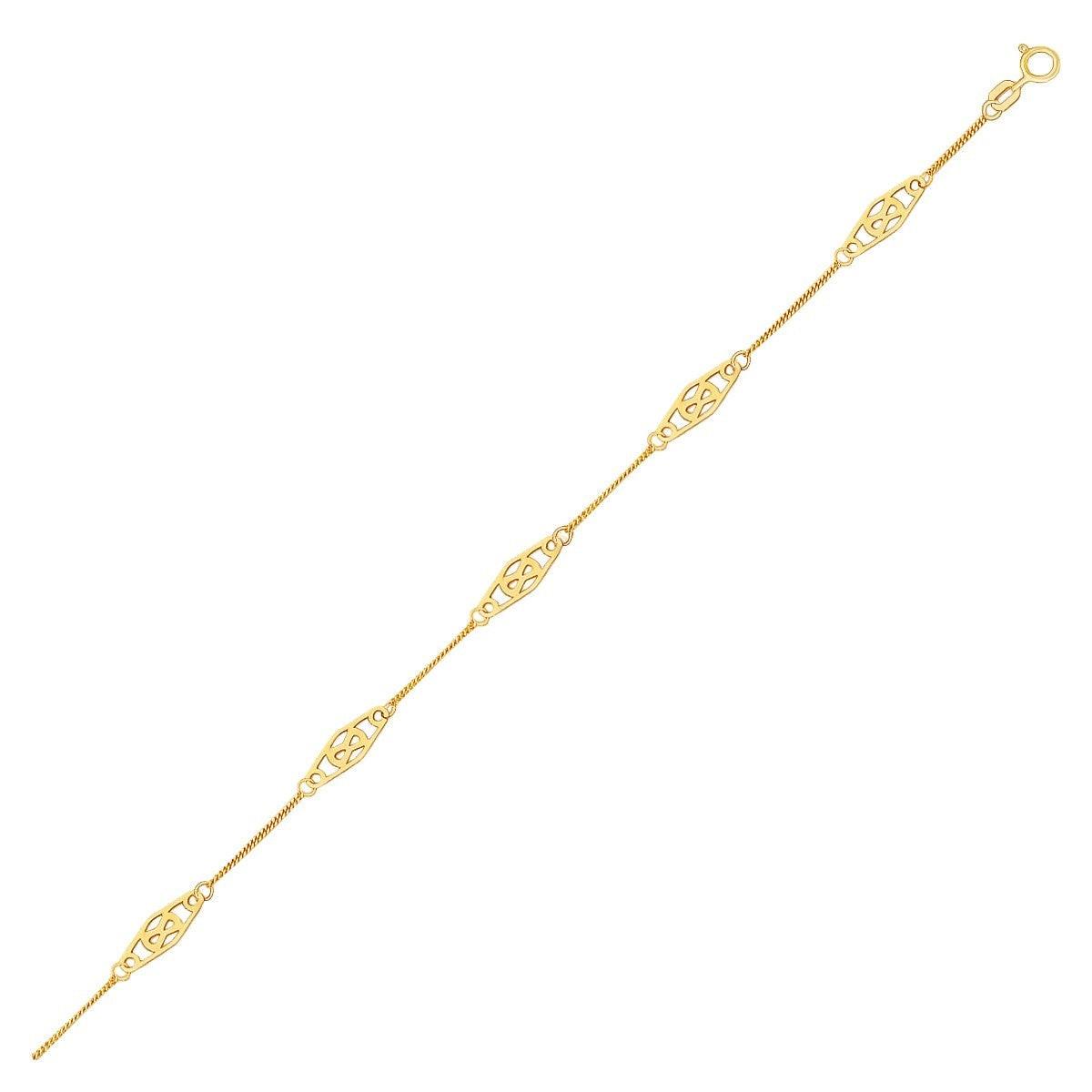 14k Yellow Gold Infinity Bracelet