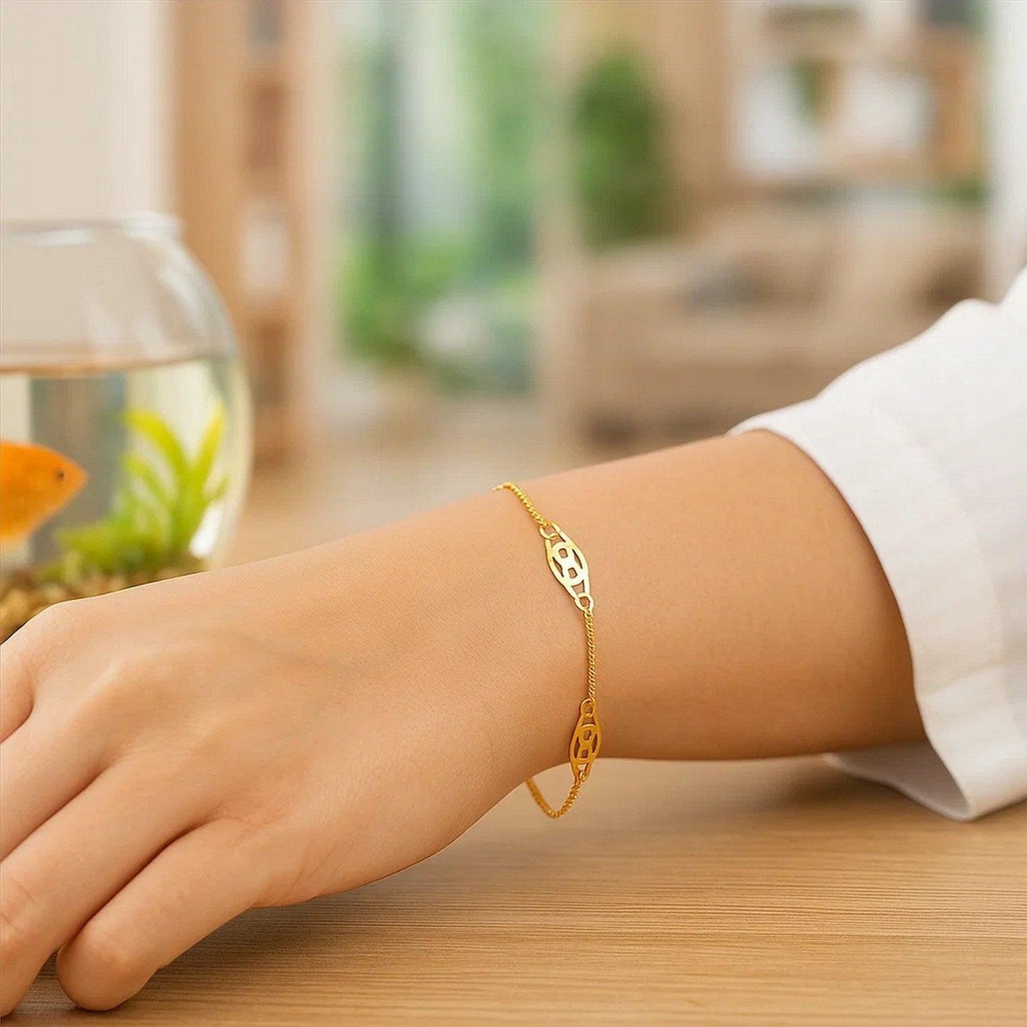 14k Yellow Gold Infinity Bracelet