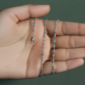 14k White Gold Singapore Chain (2.10 mm)