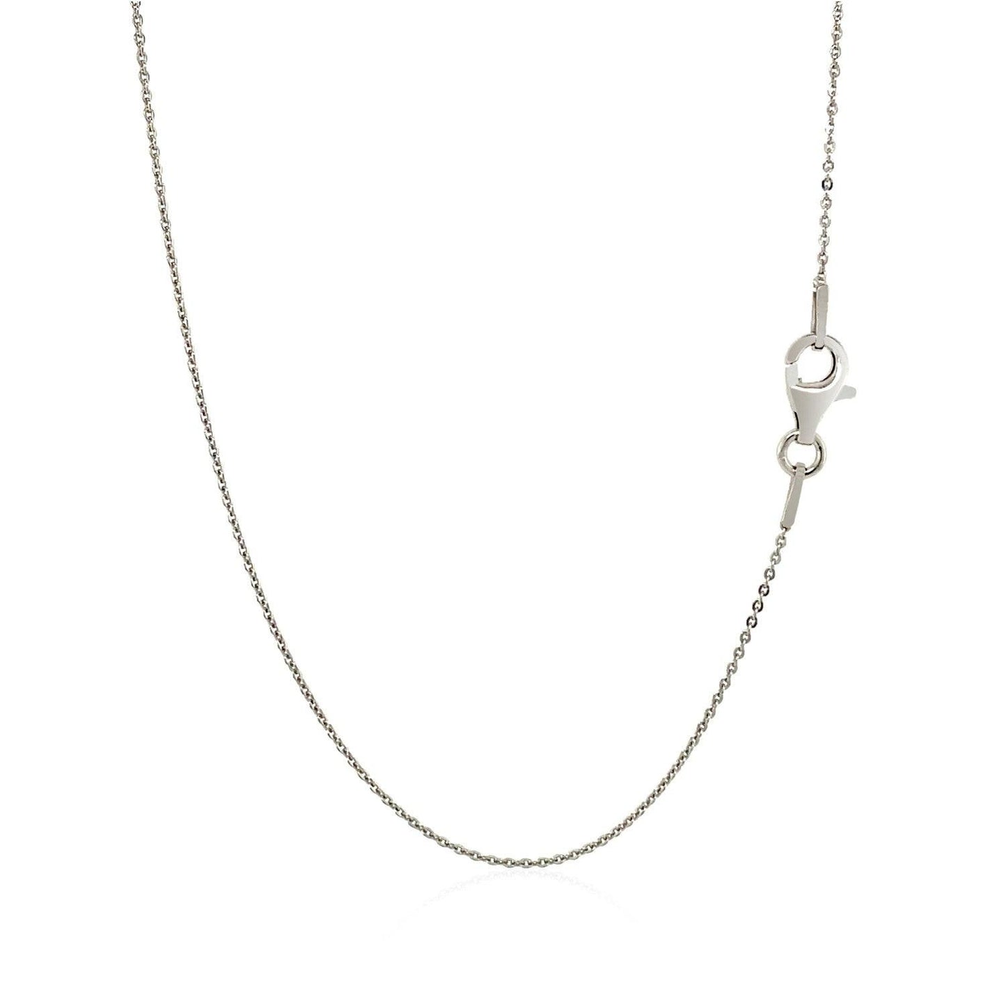 Sterling Silver Rhodium Plated Cable Chain (0.60 mm)