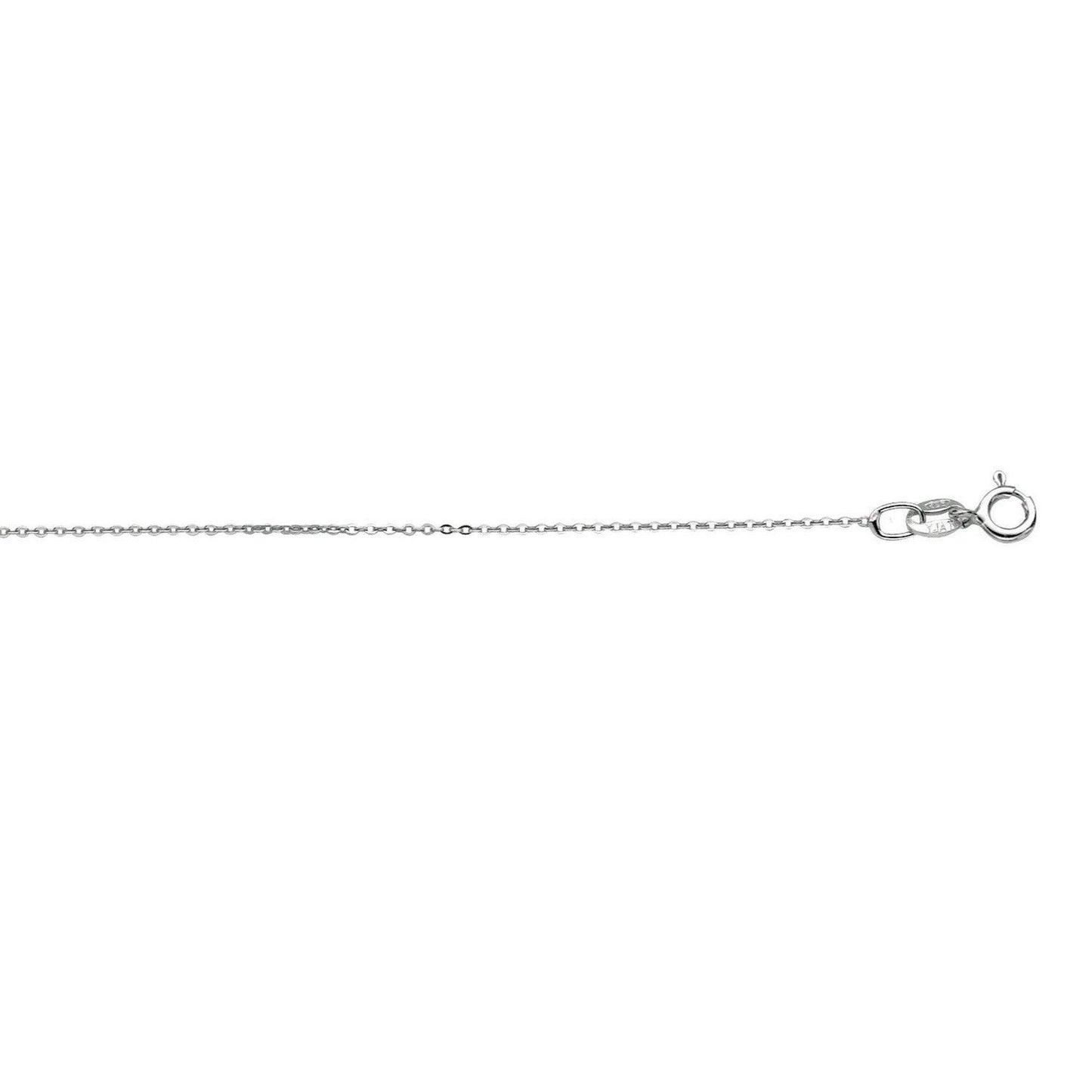 Sterling Silver Rhodium Plated Cable Chain (0.60 mm)