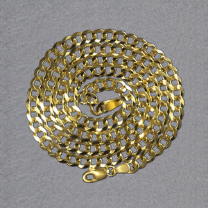 14k Yellow Gold Solid Curb Chain (4.70 mm)