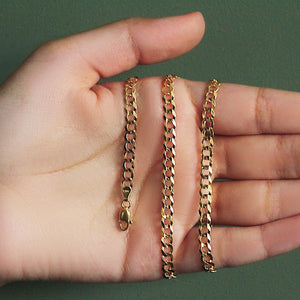 14k Yellow Gold Solid Curb Chain (4.70 mm)