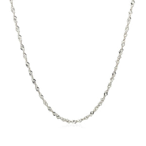 14k White Gold Singapore Chain (1.30 mm)