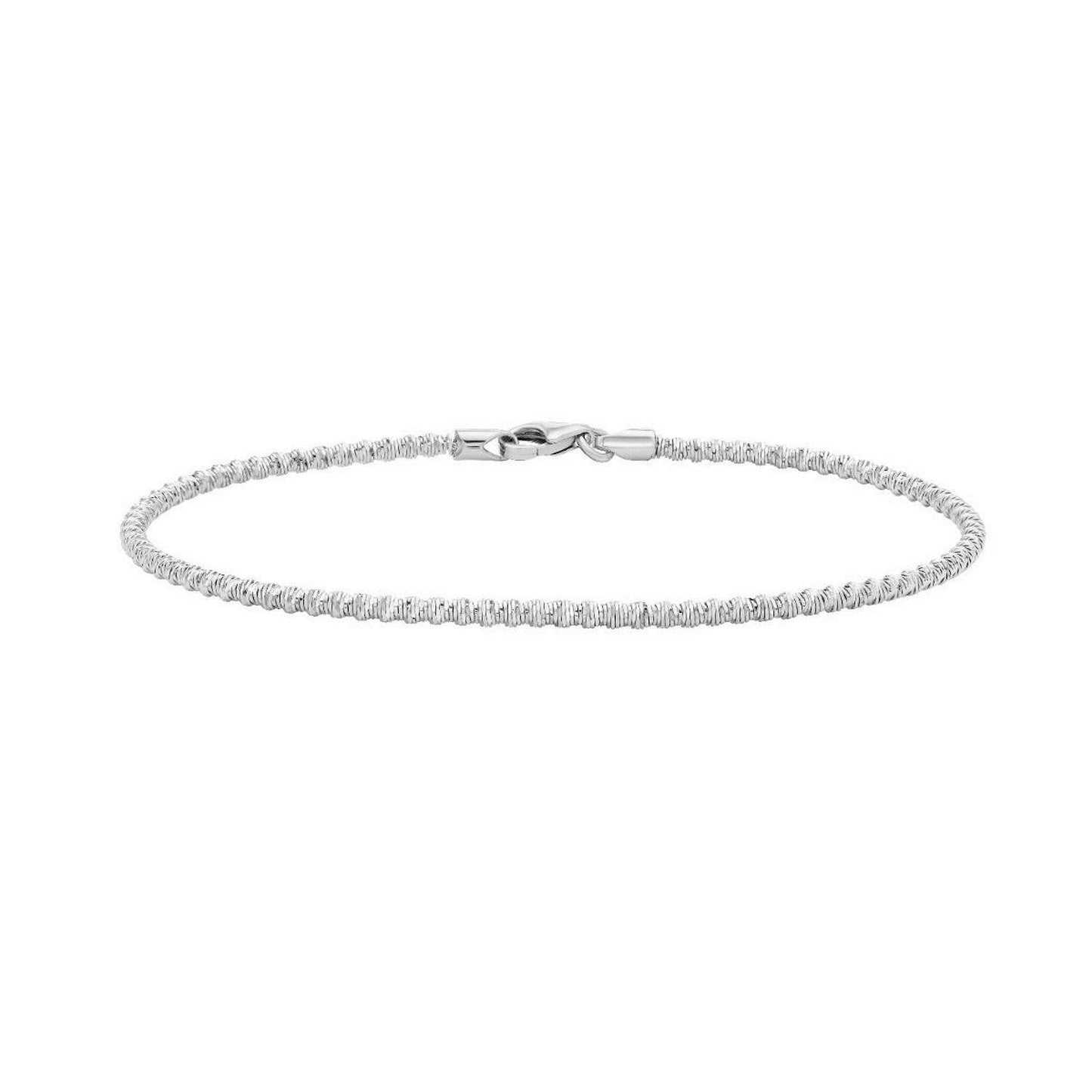 14K White Gold Sparkle Spring Chain Bracelet (2.10 mm)