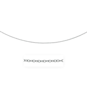 14k White Gold Pendant Chain with Textured Links (2.30 mm)