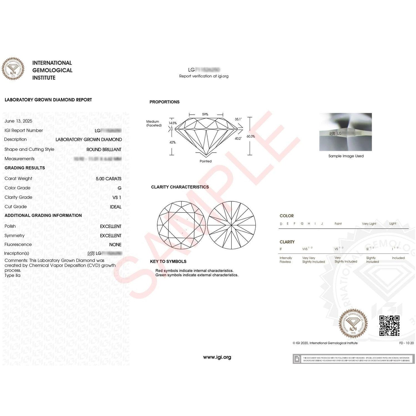 5 Carat Round Lab Grown IGI G/VS1 Diamond Solitaire Ring in 10K Yellow Gold