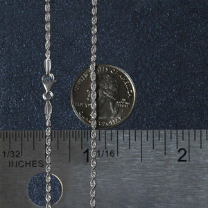 14k White Gold Solid Diamond Cut Rope Chain (2.00 mm)