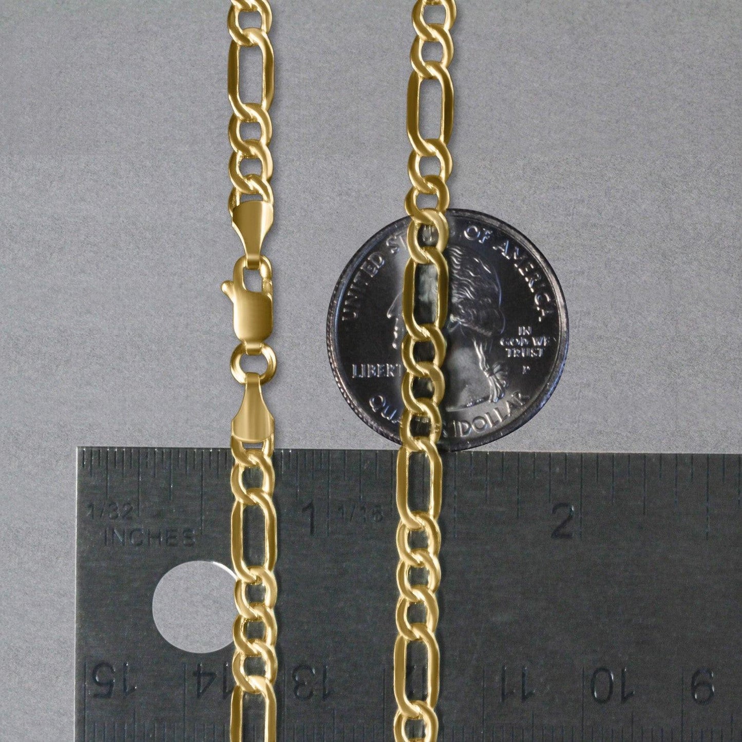14k Yellow Gold Lite Figaro Chain (4.70 mm)