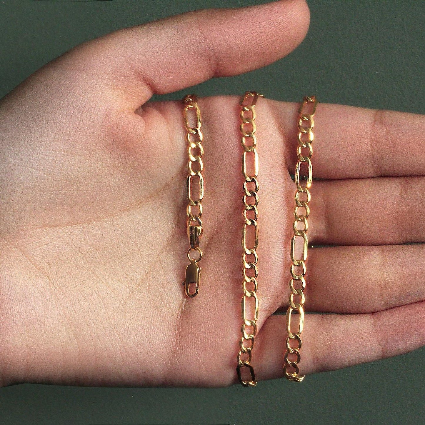 14k Yellow Gold Lite Figaro Chain (4.70 mm)