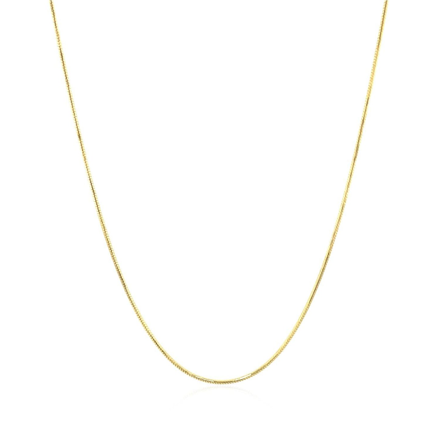 14k Yellow Gold Round Snake Chain (0.70 mm)