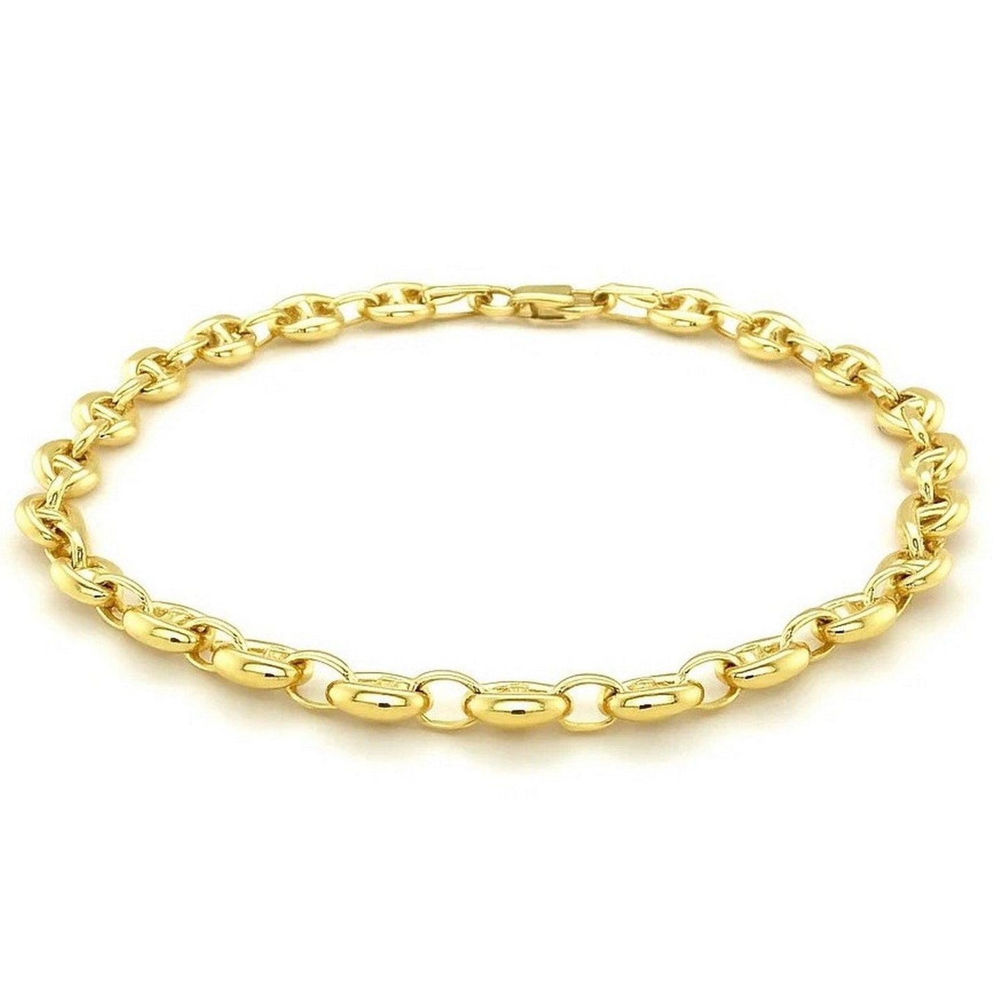 14k Yellow Gold Puffed Mariner Link Bracelet (4.70 mm)