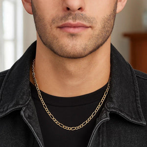 14k Yellow Gold Solid Figaro Chain (4.50 mm)