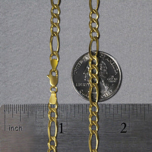 14k Yellow Gold Solid Figaro Chain (4.50 mm)