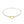 14k Yellow Gold and Sterling Silver Anklet with a Single Open Heart Station