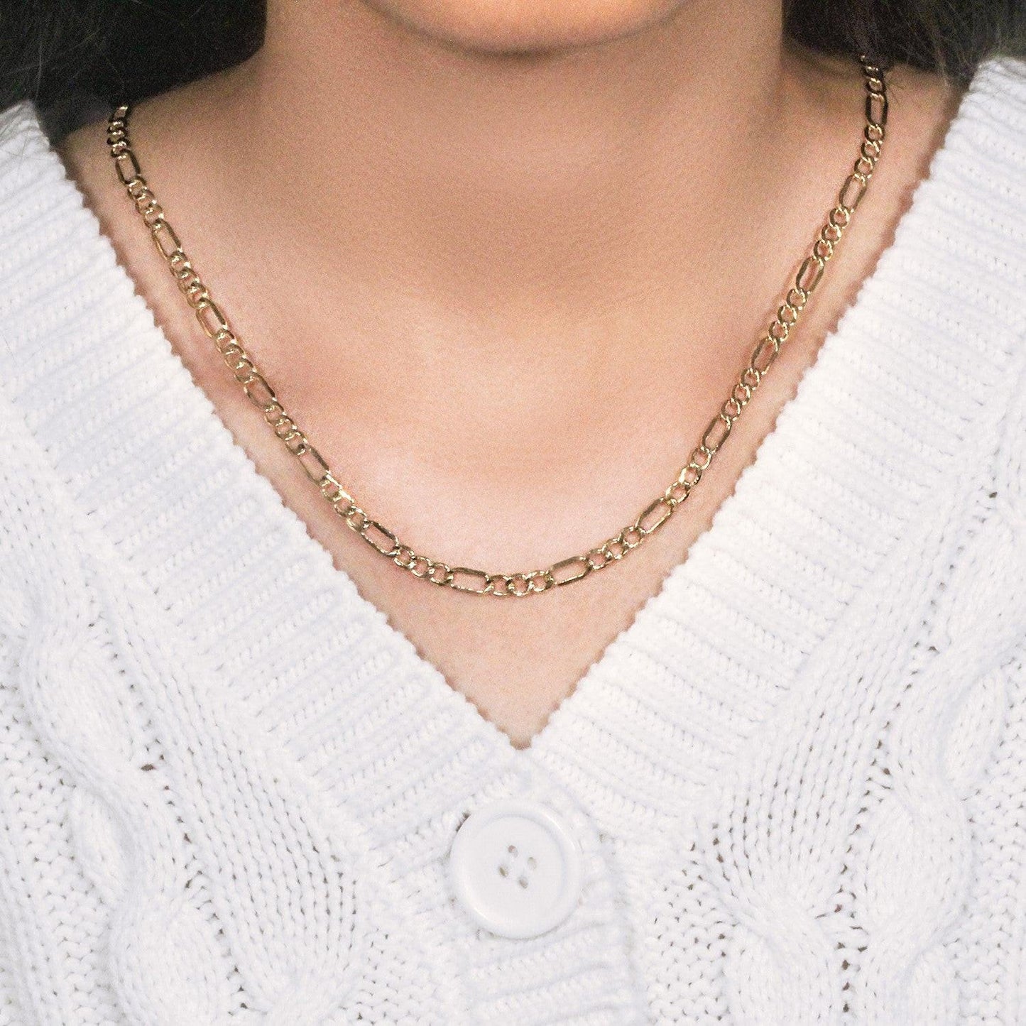 10k Yellow Gold Lite Figaro Chain (4.70 mm)