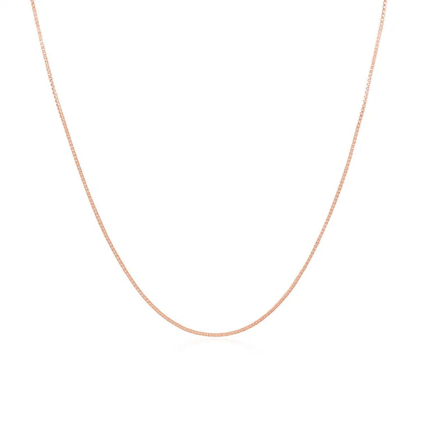 14k Rose Gold Classic Box Chain 0.60 mm
