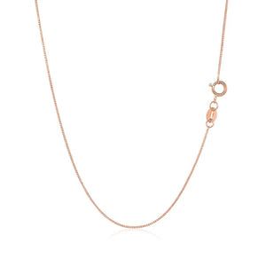 14k Rose Gold Classic Box Chain 0.60 mm