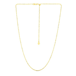 14k Yellow Gold Adjustable Sparkle Chain (1.20 mm)