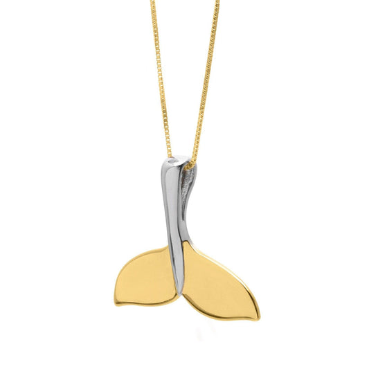 Whale Tail Necklace in 10K Yellow Gold
