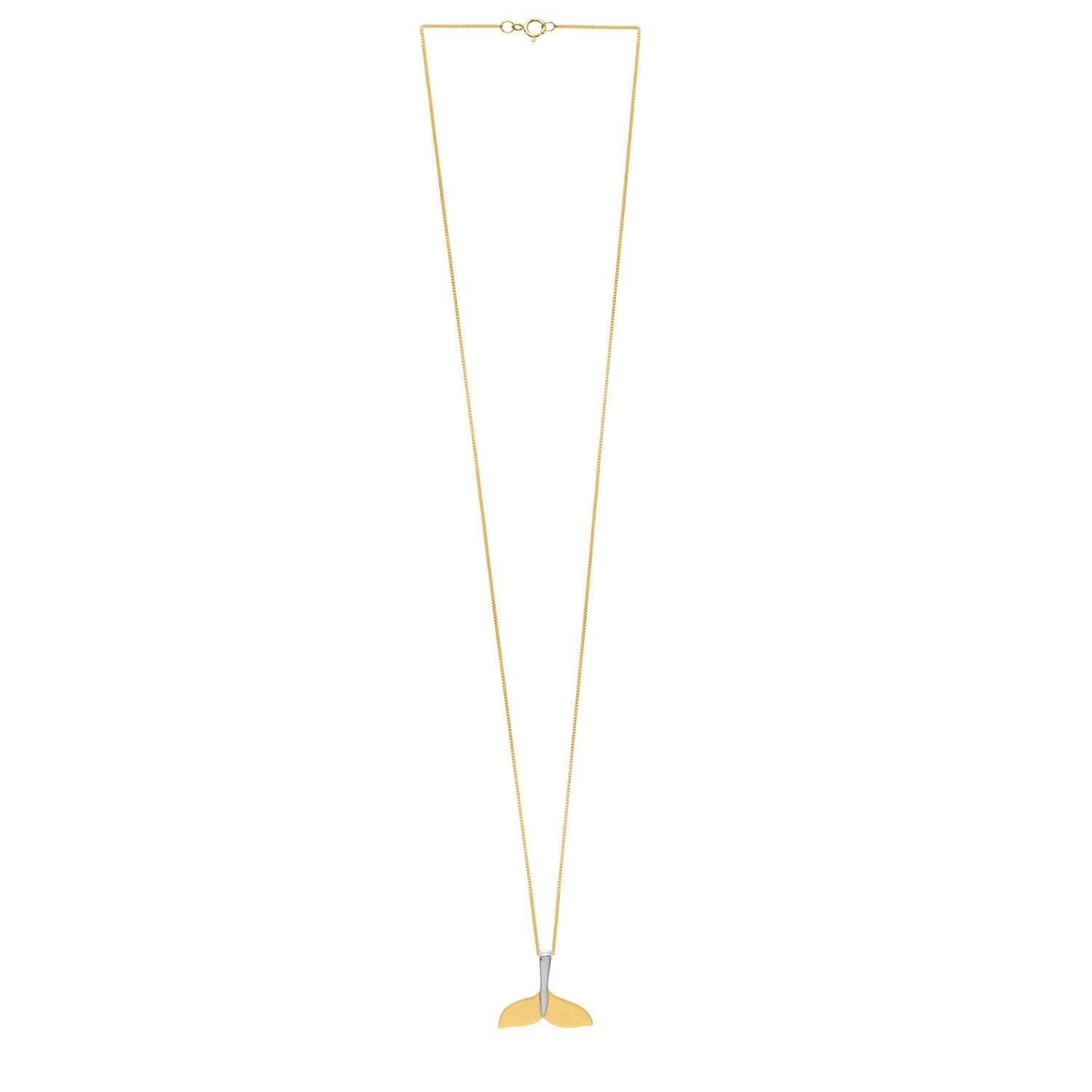 Whale Tail Necklace in 10K Yellow Gold