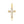 14k Two-Tone Gold Cross Pendant with an Ornate Budded Style