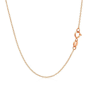 14k Rose Gold Diamond Cut Cable Link Chain (1.10 mm)