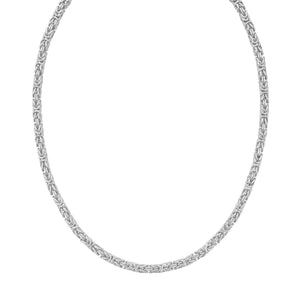 Sterling Silver Rhodium Plated Lite Square Byzantine Chain (4.80 mm)