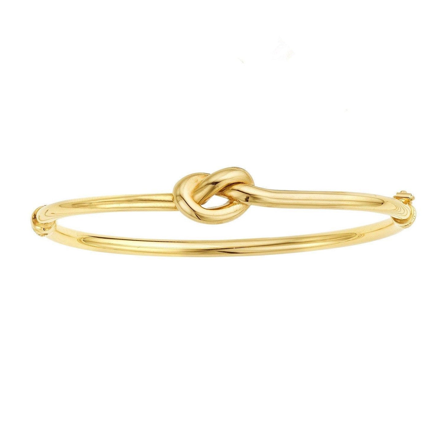 14k Yellow Gold Bangle Bracelet with Polished Knot (9.50 mm)