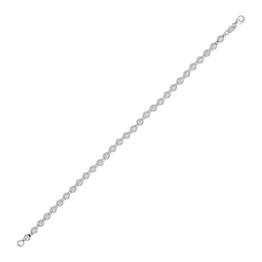 14K White Gold Disco Diamond Cut Bead Chain (4.00 mm)