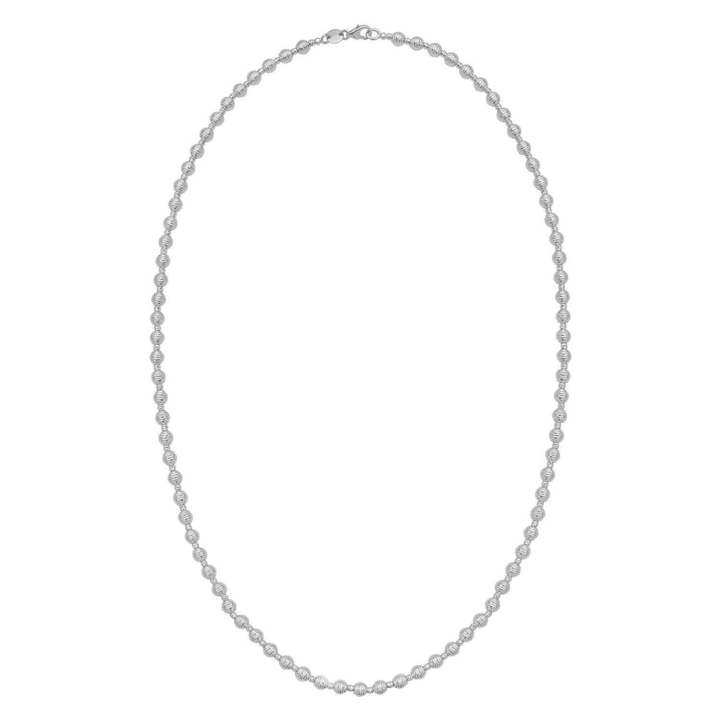 14K White Gold Disco Diamond Cut Bead Chain (4.00 mm)