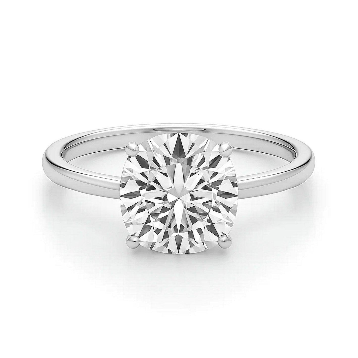 3 Carat Cushion Lab Grown IGI G/VS1 Diamond Solitaire Ring in 10K White Gold