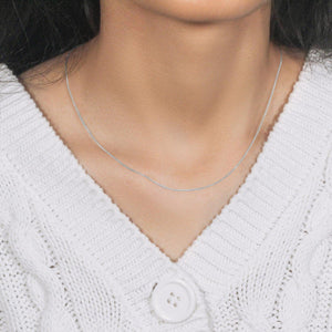 14k White Gold Diamond Cut Round Wheat Chain (0.60 mm)