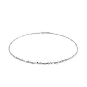 14k White Gold Sparkle Anklet 1.5mm