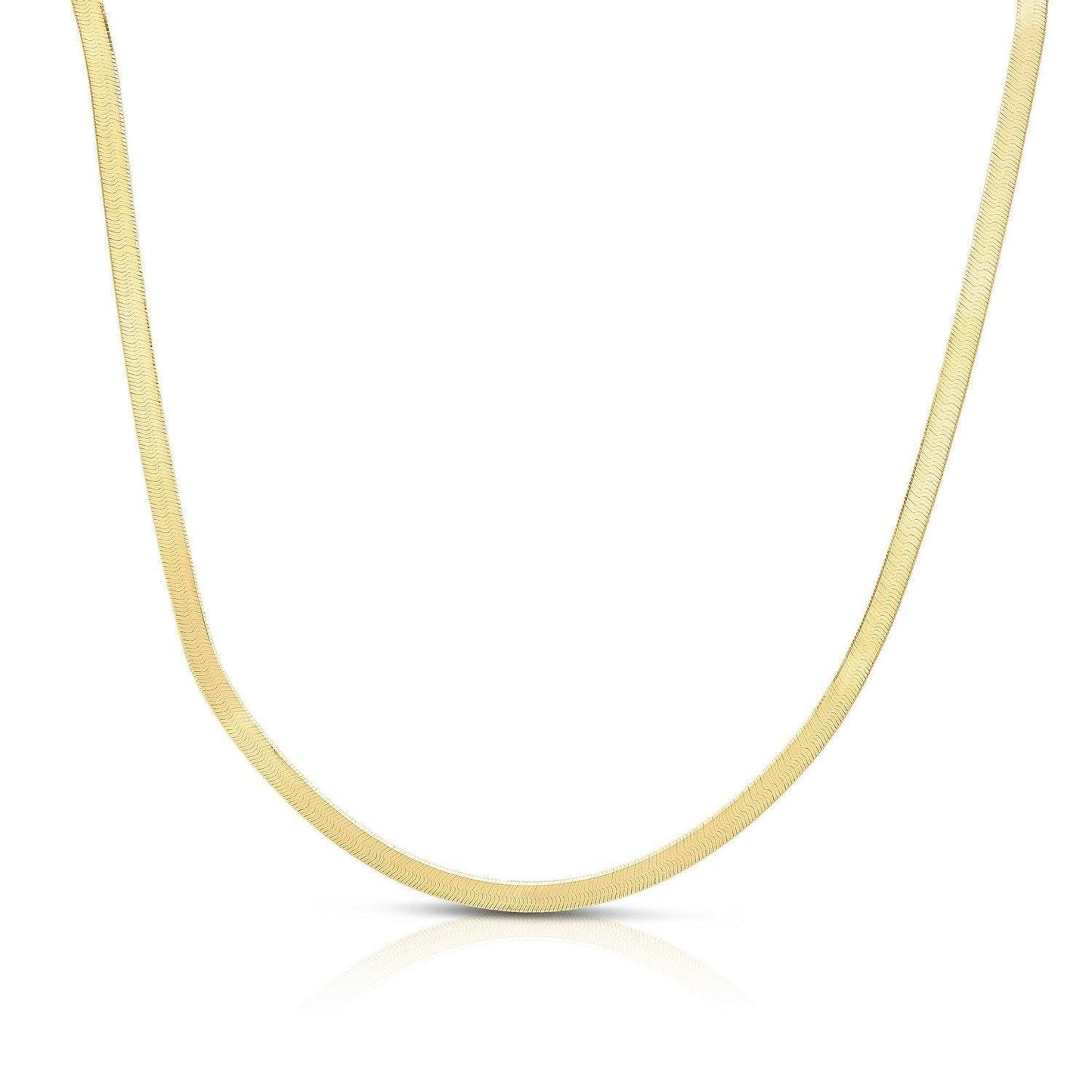 Sterling Silver Yellow Gold Plated Imperial Herringbone Chain (3.40 mm)