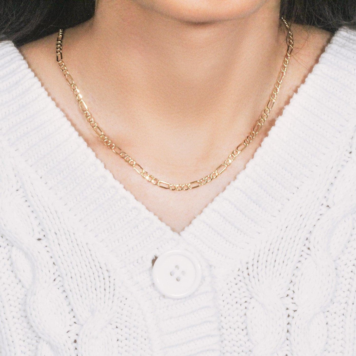 10k Yellow Gold Lite Figaro Chain (3.70 mm)