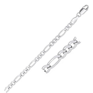 14k White Gold Solid Figaro Chain (6.00 mm)