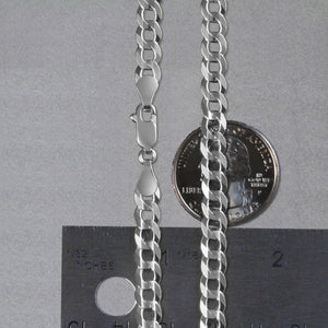 14k White Gold Solid Curb Chain (5.70 mm)