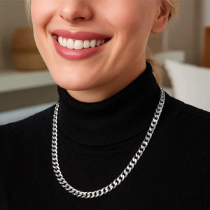 14k White Gold Solid Curb Chain (5.70 mm)